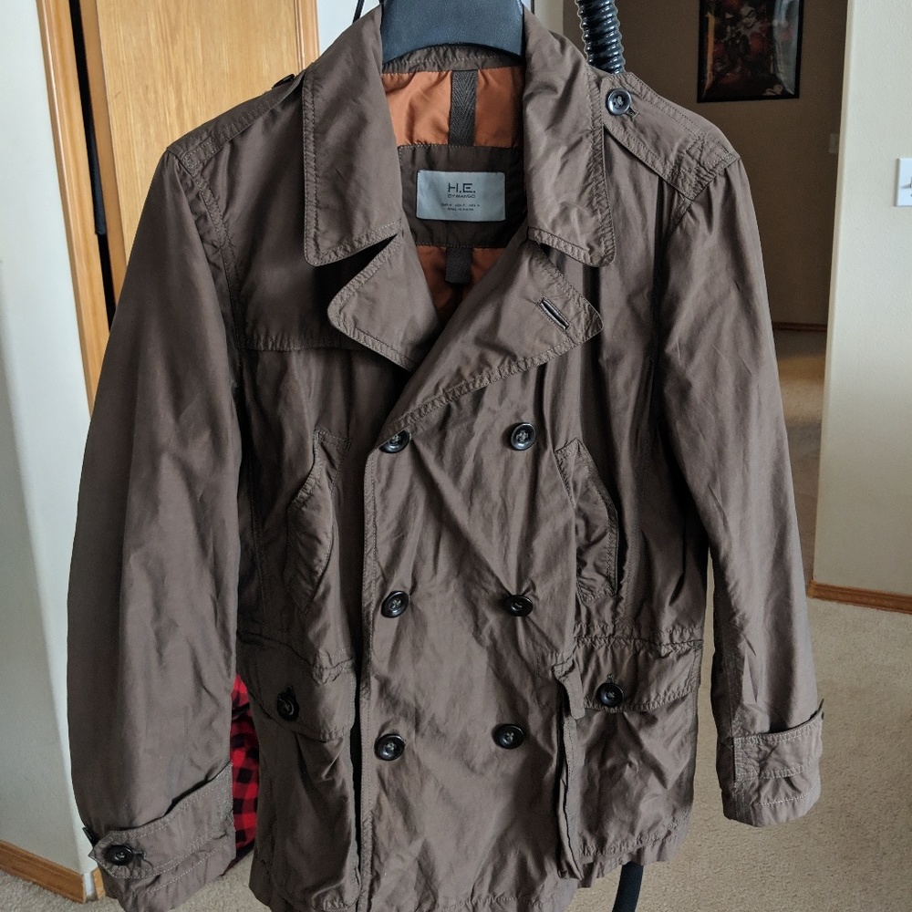 H.E. by Mango cotton/nylon double breasted trench